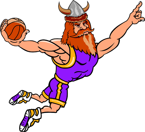 viking basketball player team mascot color vinyl sports sticker. Customize on line. Viking Basketball